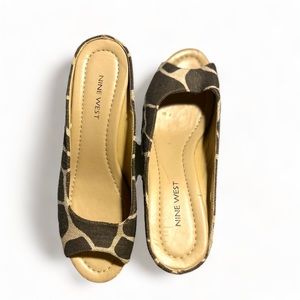 Nine West Animal Print Wedges  7W